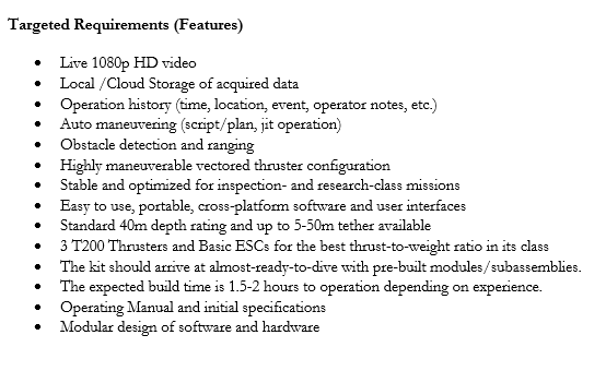 a picture of the requirements